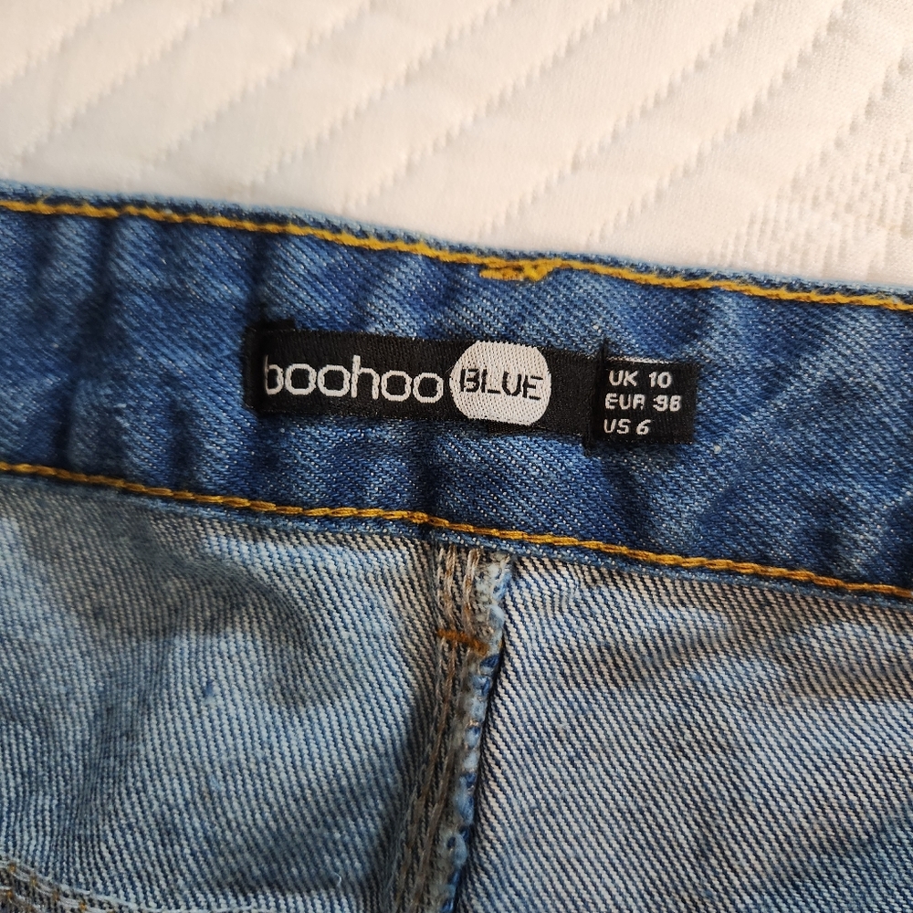 BOOHOO Women's Pants Size 6 Petite Denim Blue Mom Jeans 5 Pocket Pant NWT - Picture 6 of 6